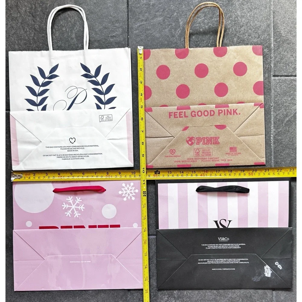 VICTORIA'S SECRET AND VICTORIA'S SECRET PINK Small Paper Gift Bag Lot Of 4